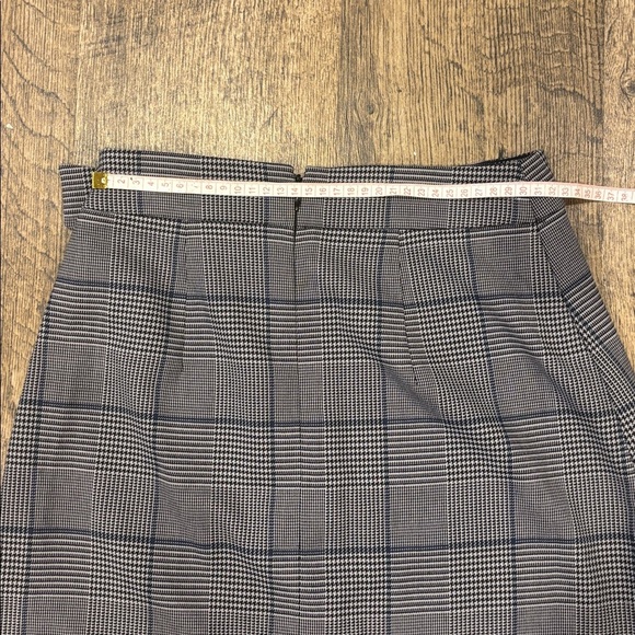 Club Monaco Plaid Belted Mini Skirt Grey Check Size 00 Work Office Preppy - Picture 6 of 8